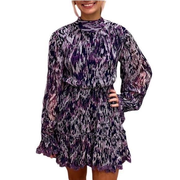 NWT Hemant & Nandita Anum Mini Dress Purple Large - Picture 13 of 16